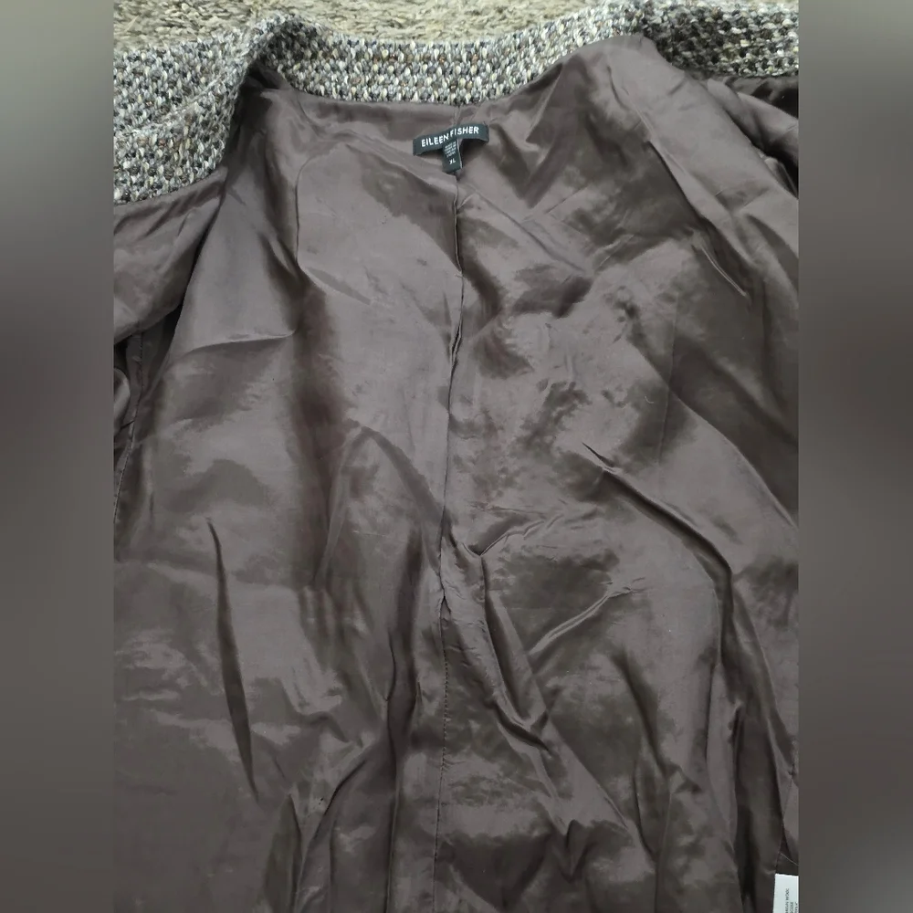EILEEN FISHER Women's Textured jacket Coat Knit Cottage Wool Quiet Luxury Merino
